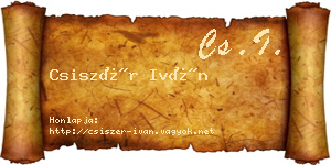 Csiszér Iván névjegykártya