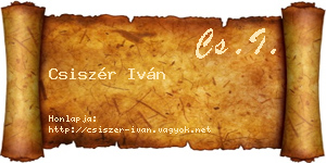 Csiszér Iván névjegykártya